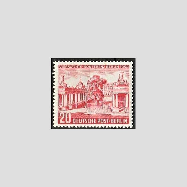 FRIMRKER VESTBERLIN: 1954 | AFA 116 | Firemagtskonferencen. - 20 pf. rd - Postfrisk