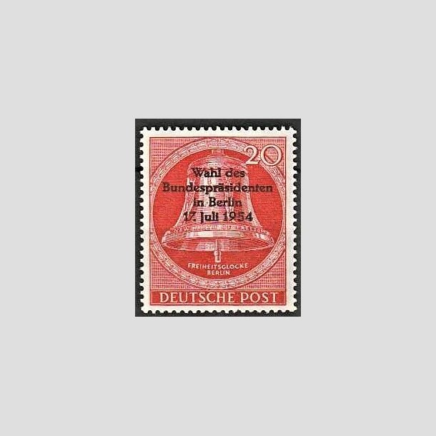 FRIMRKER VESTBERLIN: 1954 | AFA 119 | Provisorium. - 20 pf. rd - Postfrisk