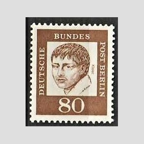 FRIM�RKER VESTBERLIN: 1961 | AFA 210 | Ber�mte tyskere. - 80 pf. brun - Postfrisk