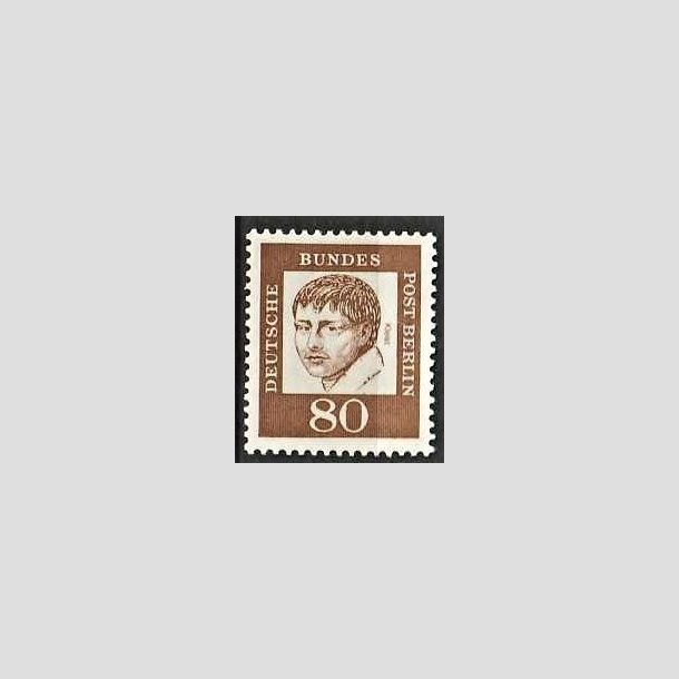 FRIMRKER VESTBERLIN: 1961 | AFA 210 | Bermte tyskere. - 80 pf. brun - Postfrisk