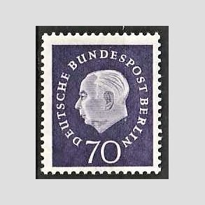 FRIM�RKER VESTBERLIN: 1959 | AFA 187 | Pr�sident Heuss. - 70 pf. violet - Postfrisk