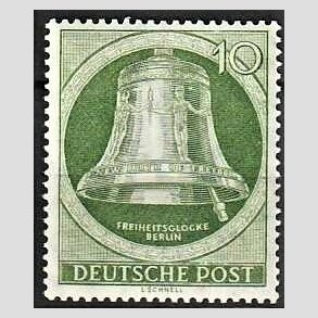 FRIM�RKER VESTBERLIN: 1951 | AFA 83 | Frihedsklokke II - 10 pf. gr�n - Postfrisk