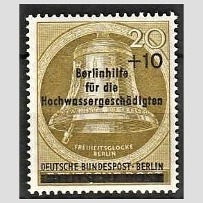 FRIM�RKER VESTBERLIN: 1956 | AFA 154 | Velg�renhedsm�rke. - 20 pf. + 10 pf. olivengul/sort - Postfrisk