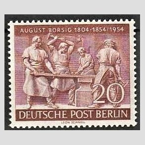 FRIM�RKER VESTBERLIN: 1954 | AFA 122 | Industriudstilling. - 20 pf. brun - Postfrisk