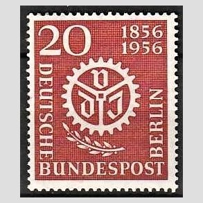 FRIM�RKER VESTBERLIN: 1956 | AFA 137 | Ingeni�rforeningen 100 �r. - 20 pf. r�dbrun - Postfrisk