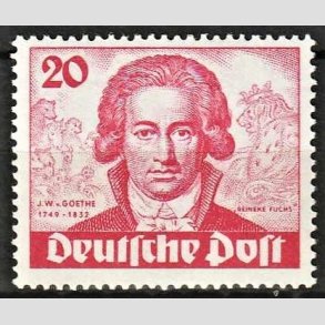 FRIM�RKER VESTBERLIN: 1949 | AFA 62 | 200-�ret for Goethes f�dsel. - 20 pf. r�d - Ubrugt