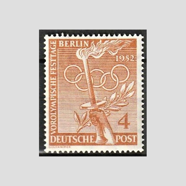 FRIMRKER VESTBERLIN: 1952 | AFA 88 | Olympiade. - 4 pf. brun - Ubrugt