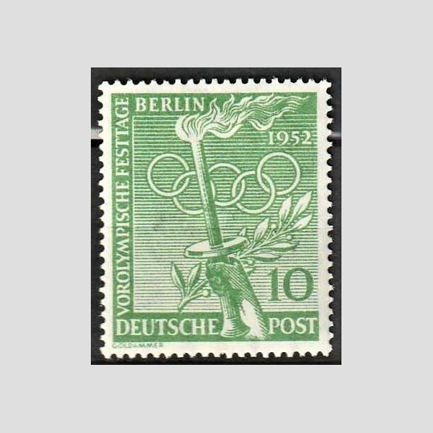 FRIMRKER VESTBERLIN: 1952 | AFA 89 | Olympiade. - 10 pf. grn - Ubrugt