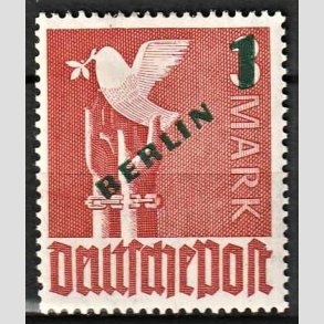 FRIM�RKER VESTBERLIN: 1949 | AFA 67 | Provisorier. - 1 dm./3 m. r�dbrun - Ubrugt