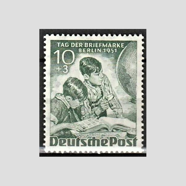 FRIMRKER VESTBERLIN: 1951 | AFA 80 | Frimrkets dag. - 10 pf. + 3 pf. grn - Ubrugt