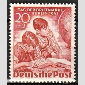 FRIM�RKER VESTBERLIN: 1951 | AFA 81 | Frim�rkets dag. - 20 pf. + 2 pf. r�d - Ubrugt