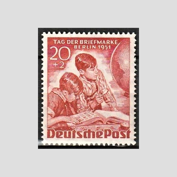 FRIMRKER VESTBERLIN: 1951 | AFA 81 | Frimrkets dag. - 20 pf. + 2 pf. rd - Ubrugt