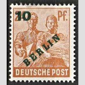 FRIM�RKER VESTBERLIN: 1949 | AFA 65 | Provisorier. - 10/24 pf. brun - Ubrugt
