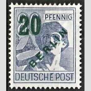 FRIM�RKER VESTBERLIN: 1949 | AFA 66 | Provisorier. - 20/80 pf. bl�violet - Ubrugt