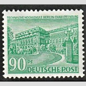 FRIM�RKER VESTBERLIN: 1949 | AFA 56 | Bygningsv�rker - 90 pf. gr�n - Ubrugt