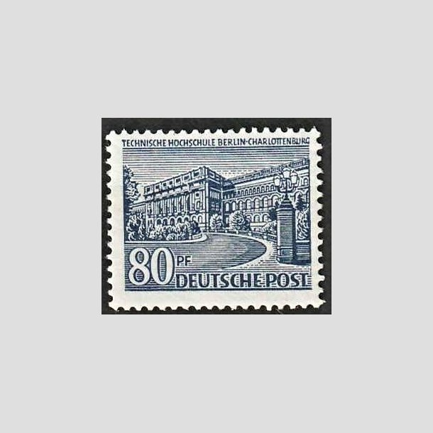 FRIMRKER VESTBERLIN: 1949 | AFA 55 | Bygningsvrker - 80 pf. bl - Ubrugt