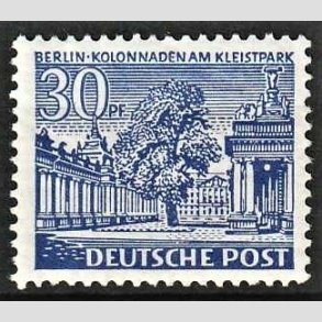 FRIM�RKER VESTBERLIN: 1949 | AFA 51 | Bygningsv�rker - 30 pf. bl� - Postfrisk