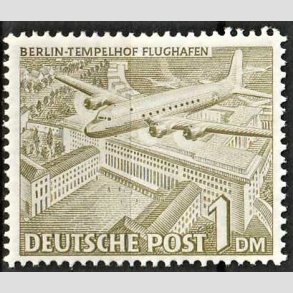 FRIM�RKER VESTBERLIN: 1949 | AFA 57 | Bygningsv�rker - 1 dm. oliven - Ubrugt