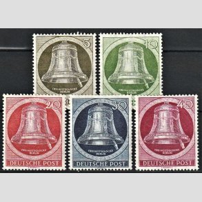 FRIM�RKER VESTBERLIN: 1951 | AFA 82-86 | Frihedsklokke II . - 5 pf. - 40 pf. i s�t - Ubrugt