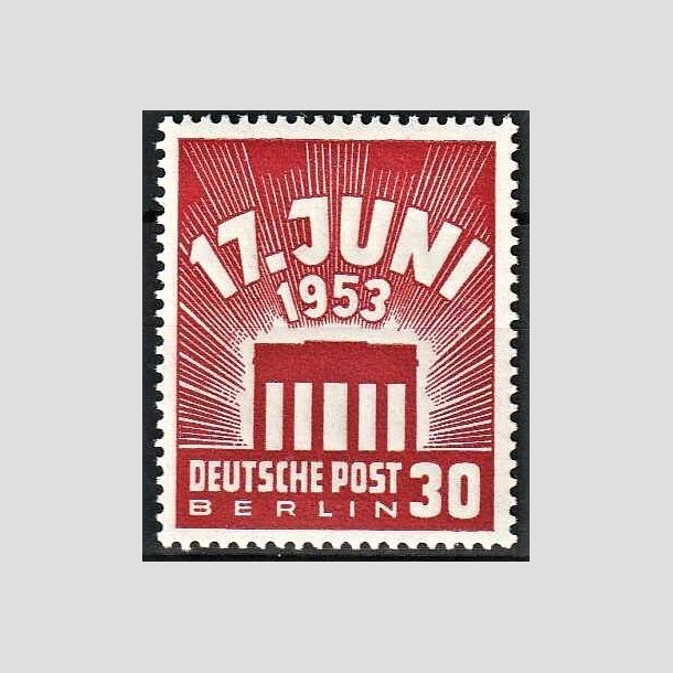 FRIMRKER VESTBERLIN: 1953 | AFA 107 | 17 juni opstanden. - 30 pf. brunrd - Ubrugt