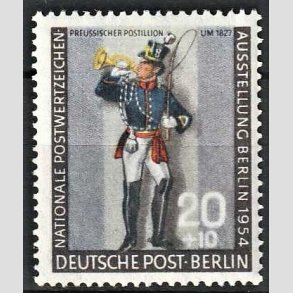 FRIM�RKER VESTBERLIN: 1954 | AFA 118 | 20+10 pf. frim�rkeudstilling - Ubrugt