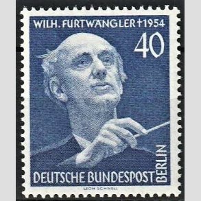 FRIM�RKER VESTBERLIN: 1955 | AFA 127 | Wilh. Furtw�ngler mindeudgave - 40 pf. bl� - Ubrugt