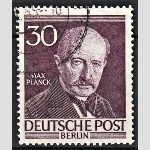 FRIM�RKER VESTBERLIN: 1952 | AFA 99 | Ber�mte berlinere - 30 pf. violet - Stemplet