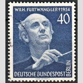 FRIM�RKER VESTBERLIN: 1955 | AFA 127 | Wilh. Furtw�ngler mindeudgave - 40 pf. bl� - Stemplet