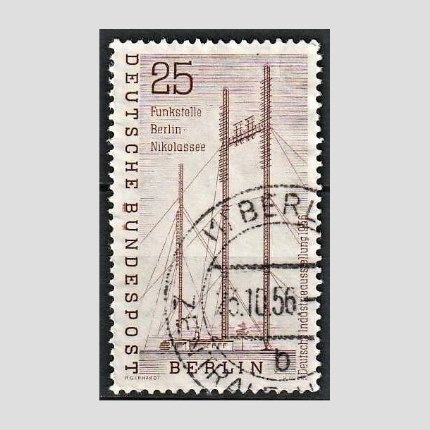 FRIMRKER VESTBERLIN: 1956 | AFA 156 | Industrimesse. - 20 pf. lillabrun - Stemplet