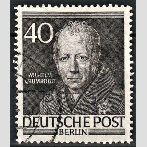 FRIM�RKER VESTBERLIN: 1952 | AFA 100 | Ber�mte berlinere - 40 pf. gr� - Stemplet