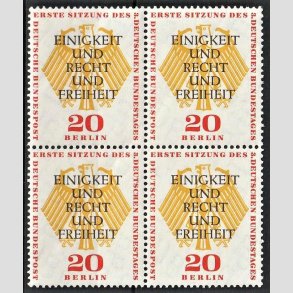 FRIM�RKER VESTBERLIN: 1957 | AFA 163-64 | Forbundsdag. - 20 pf. i  4-blok - Postfrisk