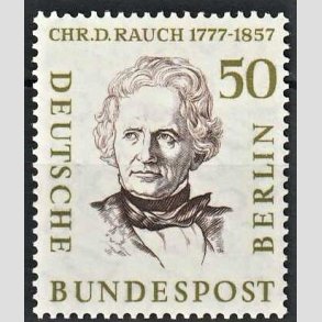 FRIM�RKER VESTBERLIN: 1957 | AFA 173 | Ber�mte berlinere. - 50 pf. olivengr�n/brun - Postfrisk