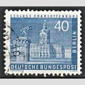 FRIM�RKER VESTBERLIN: 1956-58 | AFA 148 | Bybilleder - 40 pf. bl� - Stemplet