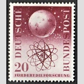 FRIM�RKER VESTTYSKL. BUND: 1955 | AFA 1177 | Forskningens fremme. - 20 pf. r�dbrun - Ubrugt