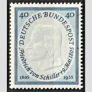 FRIM�RKER VESTTYSKL. BUND: 1955 | AFA 1173 | Friedrich v. Schiller. - 40 pf. lysbl� - Postfrisk