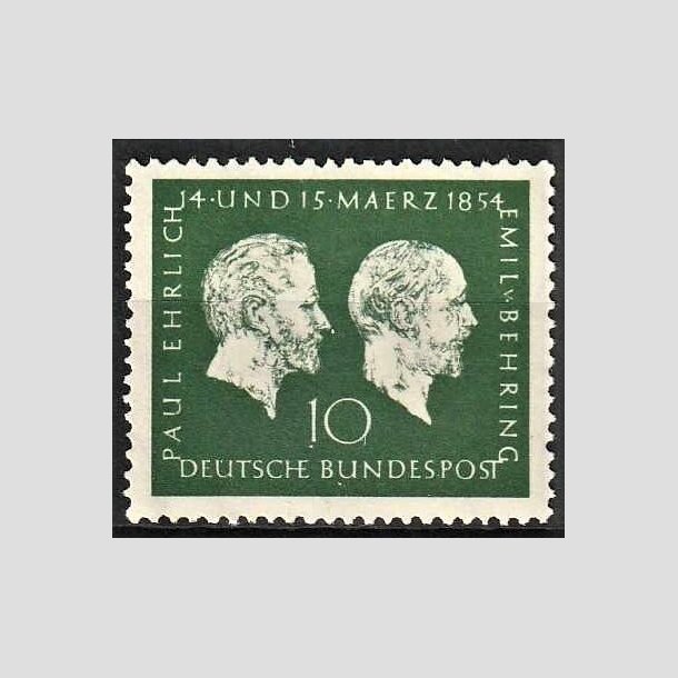 FRIMRKER VESTTYSKL. BUND: 1954 | AFA 1160 | Paul Ehrlich og Emil V. Behring. - 10 pf. grn - Postfrisk