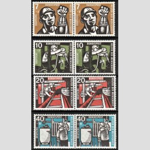 FRIM�RKER VESTTYSKL. BUND: 1957 | AFA 1233-36 | Menneskehedens hj�lpere. - 7+3 pf. - 40+10 pf. i parstykker - Postfrisk