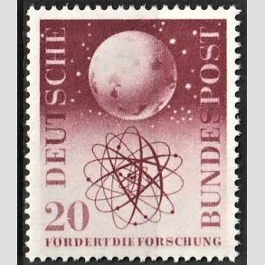 FRIM�RKER VESTTYSKL. BUND: 1955 | AFA 1177 | Forskningens fremme. - 20 pf. r�dbrun - Postfrisk