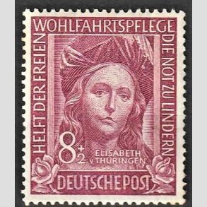 FRIM�RKER VESTTYSKL. BUND: 1949 | AFA 1080 | Velg�renhedsm�rker - 8 + 2 pf. - Ubrugt