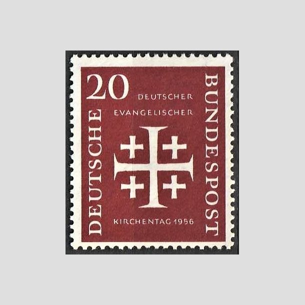 FRIMRKER VESTTYSKL. BUND: 1956 | AFA 1199 | Evangelsk kirkedag. - 20 pf. mrkrdbrun - Postfrisk