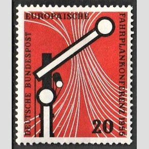 FRIM�RKER VESTTYSKL. BUND: 1955 | AFA 1182 | Europ�isk k�replankonference. - 20 pf. r�d/sort - Ubrugt