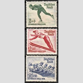 FRIM�RKER TYSK RIGE: 1935 | AFA 595-97 | Vinter OL. - 6 + 4 pf. - 25 + 15 pf. - Postfrisk