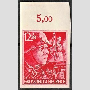 FRIM�RKER TYSK RIGE: 1945 | AFA 905 | SA og SS - 12 + 38 pf. r�d UTAKKET - Postfrisk