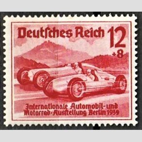 FRIM�RKER TYSK RIGE: 1939 | AFA 682 | Automobiludstilling - 12 pf. + 8 pf. r�d - Postfrisk