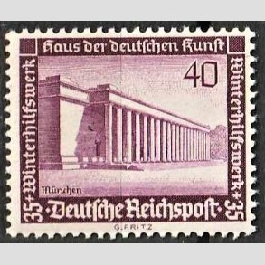 FRIM�RKER TYSK RIGE: 1936 | AFA 637 | N�dhj�lp. - 40 pf. + 35 pf. violet - Postfrisk