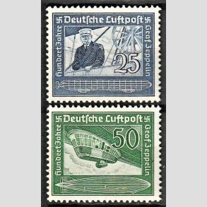FRIM�RKER TYSK RIGE: 1938 | AFA 664,665 | Zeppelin 100 �r - 25+50 pf. s�t - Postfrisk