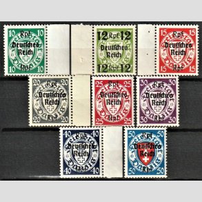 FRIM�RKER TYSK RIGE: 1939 | AFA 715-722 | Danzig med overtryk - 10 Rpf/10 - 50 Rpf/50 - Postfrisk