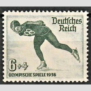 FRIM�RKER TYSK RIGE: 1935 | AFA 595 | Vinter OL. - 6 + 4 pf. gr�n - Postfrisk