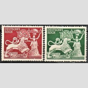 FRIM�RKER TYSK RIGE: 1942 | AFA 811,812 | Guldsmede kunst - 6 + 12 pf. (+4 + 88 pf.) - Postfrisk
