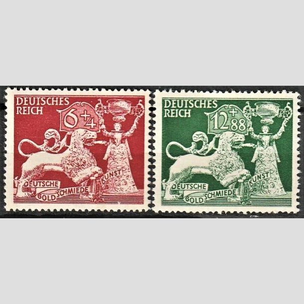 FRIMRKER TYSK RIGE: 1942 | AFA 811,812 | Guldsmede kunst - 6 + 12 pf. (+4 + 88 pf.) - Postfrisk